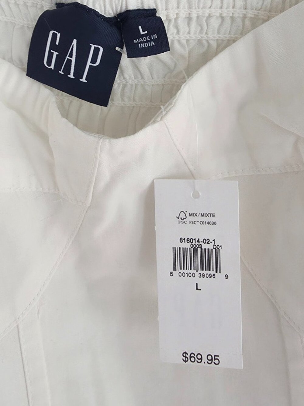 Off-White Sweetheart Puff Sleeve Crop Top from Gap - Size Large (New with Tags) - Picture 3 of 6